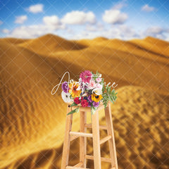 Aperturee - Sunny Clouds Endless Desert Backdrop For Photography