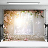 Aperturee - Sunny Sunshine Window Rose Vines Floral Backdrop