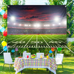 Aperturee - Sunset Sky Football Field Spotlight Sport Backdrop