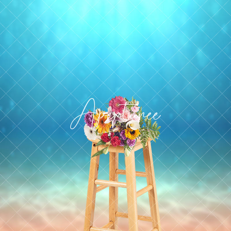 Aperturee - Sunshine Clear Blue Undersea Bubble Summer Backdrop