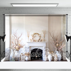 Aperturee - Sunshine Window Wall Floral Fireplace Photo Backdrop
