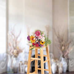 Aperturee - Sunshine Window Wall Floral Fireplace Photo Backdrop