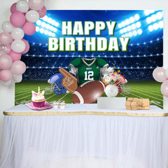 Aperturee - Super Bowl Football Court Birthday Backdrop For Boy