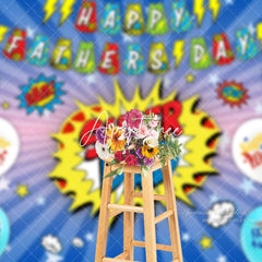 Aperturee - Super Dad Star Balloons Fathers Day Photography Backdrop