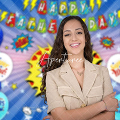 Aperturee - Super Dad Star Balloons Fathers Day Photography Backdrop