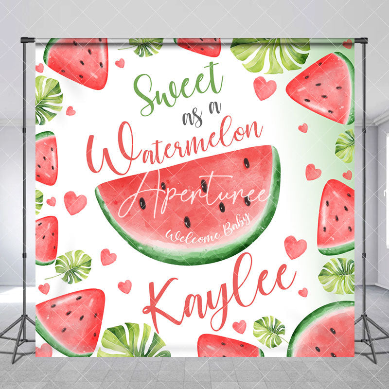 Aperturee - Sweet As A Watermelon Custom Baby Shower Backdrop