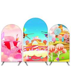 Aperturee Sweet Candy Land Theme Birthday Arch Backdrop Kit Banner