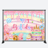 Aperturee - Sweet Candyland Dessert Birthday Backdrop For Girl