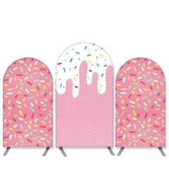 Aperturee Sweet Ice Cream Theme Pink Birthday Arch Backdrop Kit Banner