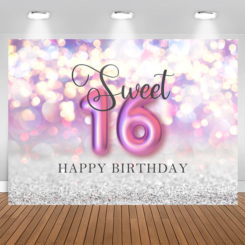 Aperturee - Sweet Lovely Bokeh Happy 16Th Birthday Backdrop