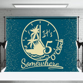 Aperturee - Teal Yellow Its 5 Oclock Somewhere Party Backdrop
