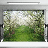Aperturee - Blooming Flowers Apple Tree Spring Backdrop For Portrait