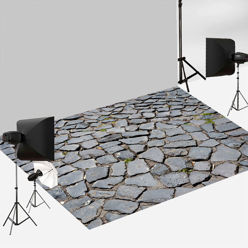 Aperturee - Test Cracked Little Dense Stones Road Photo Floor Mat