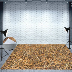 Aperturee - Test Farm Hay Dry Straw Pattern Floor Mat For Photography
