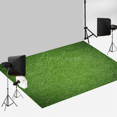 Aperturee - Test Fresh Green Grass Field Floor Backdrop For Photo