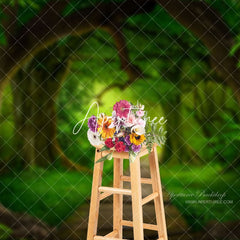 Aperturee - Green Forest And Wooden Path Scene Spring Backdrop