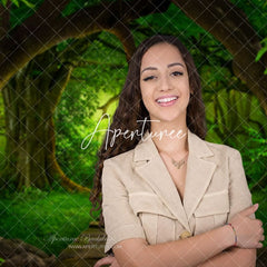 Aperturee - Green Forest And Wooden Path Scene Spring Backdrop