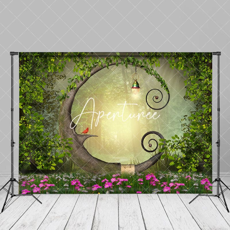 Aperturee - Leaves Flowers Wonderland Spring Backdrop For Photo