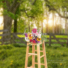 Aperturee - Morning Warm Sunlight Grassland Spring Photo Backdrop