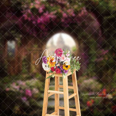 Aperturee - Purple Floral Castle Wonderland Spring Backdrop