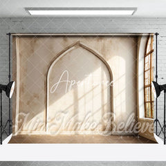 Aperturee - Retro Beige Wall Sunshine Window Floor Backdrop