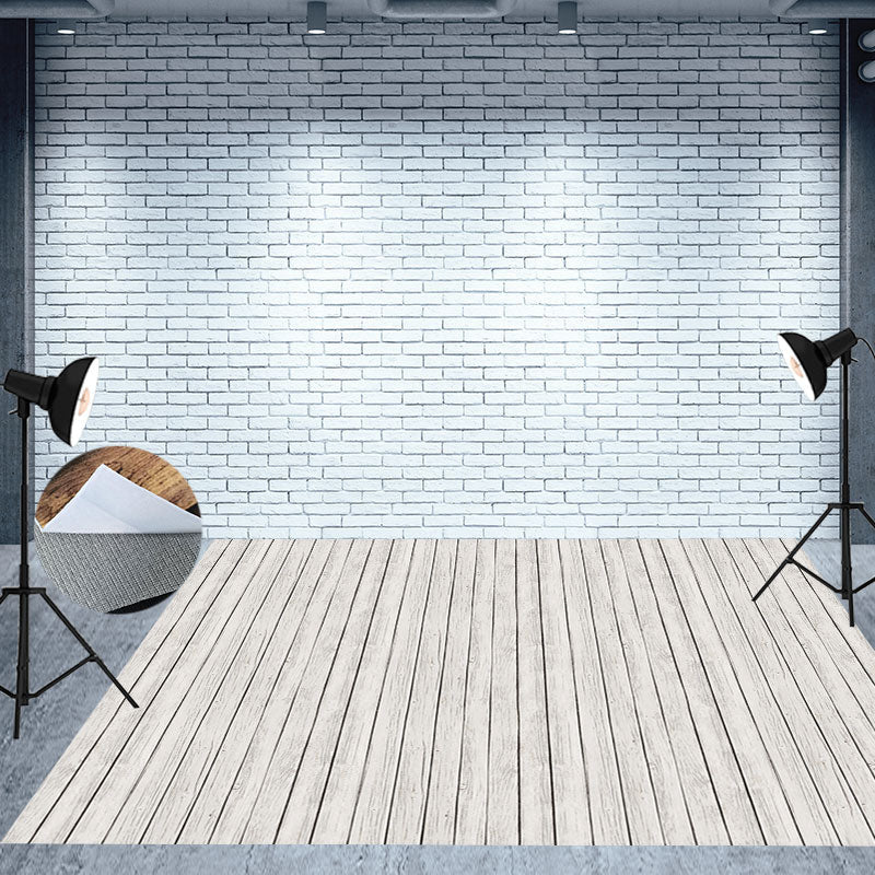 Aperturee - Test Slightly White Wood Grain Vertical Photo Floor Mat