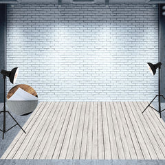Aperturee - Test Slightly White Wood Grain Vertical Photo Floor Mat
