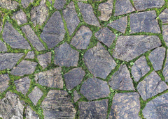 Aperturee - Stone Road With Green Grass Texture Rubber Floor Mat