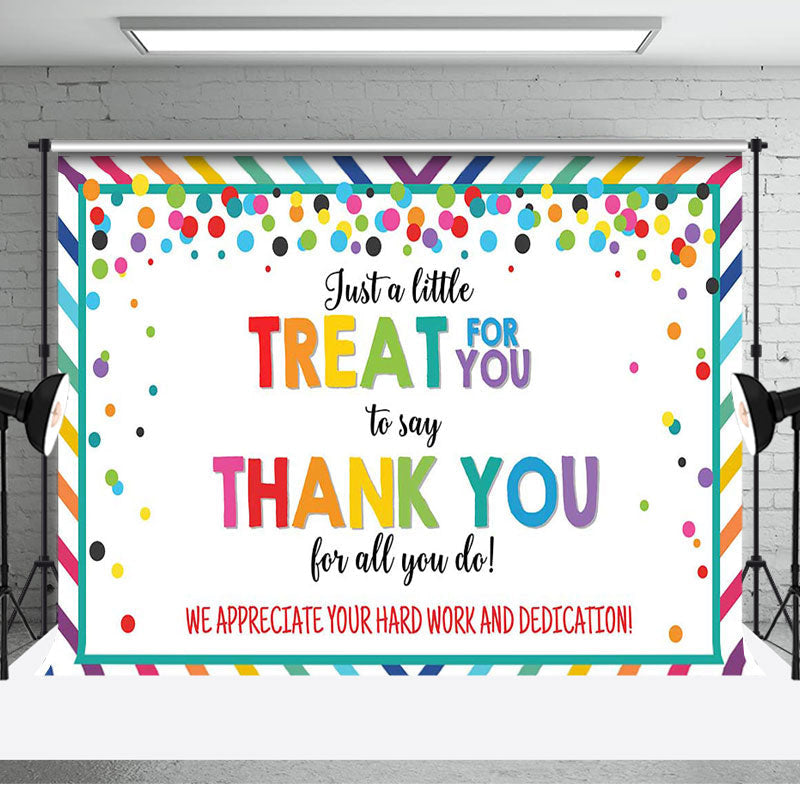 Aperturee - Thank You Colorful Dots Staff Appreciation Backdrop