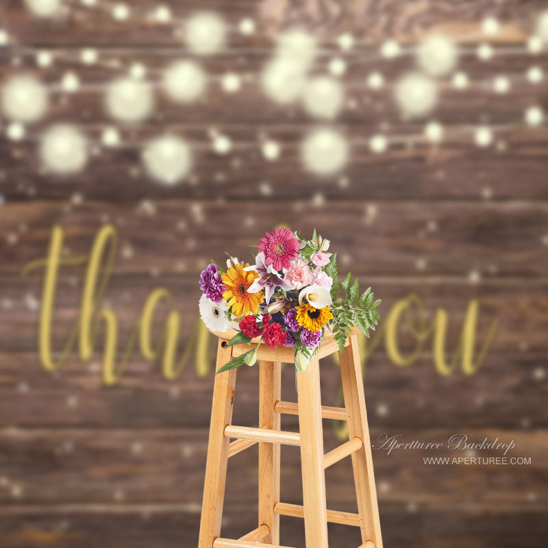 Aperturee - Thank You Simple Wooden Fathers Day Backdrop For Photo