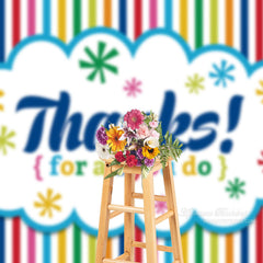 Aperturee - Thanks Colorful Stripes Mothers Day Picture Backdrop