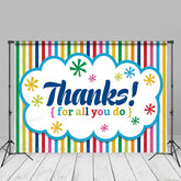 Aperturee - Thanks Colorful Stripes Mothers Day Picture Backdrop