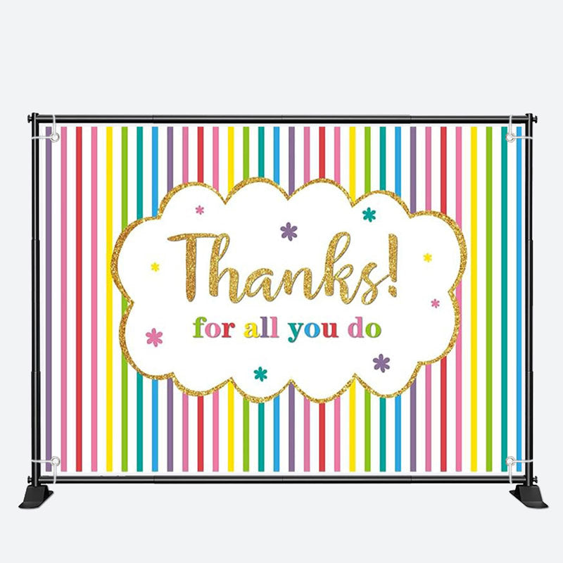 Aperturee - Thanks Stripes Teacher Appreciation Week Backdrop
