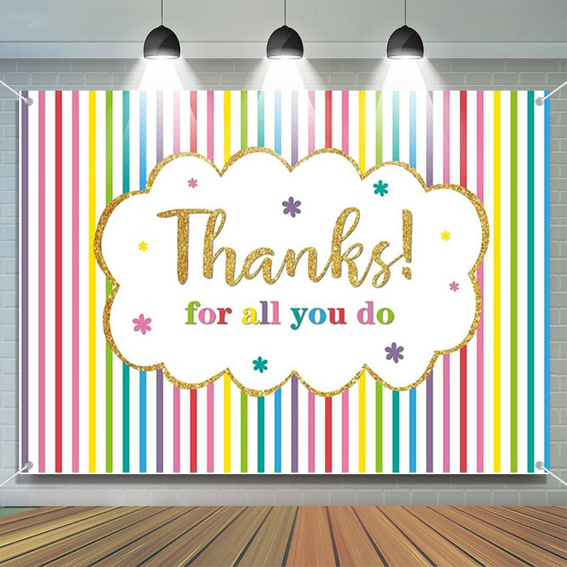 Aperturee - Thanks Stripes Teacher Appreciation Week Backdrop