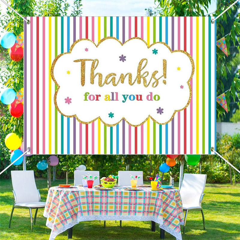 Aperturee - Thanks Stripes Teacher Appreciation Week Backdrop