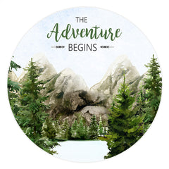 Aperturee - The Adventure Begins Round Birthday Backdrop