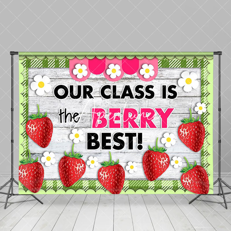 Aperturee - The Berry Best Green Wooden Back To School Backdrop