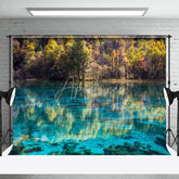 Aperturee - The Clear River Reflects The Trees Photo Backdrop