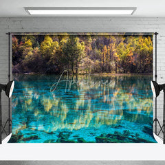 Aperturee - The Clear River Reflects The Trees Photo Backdrop