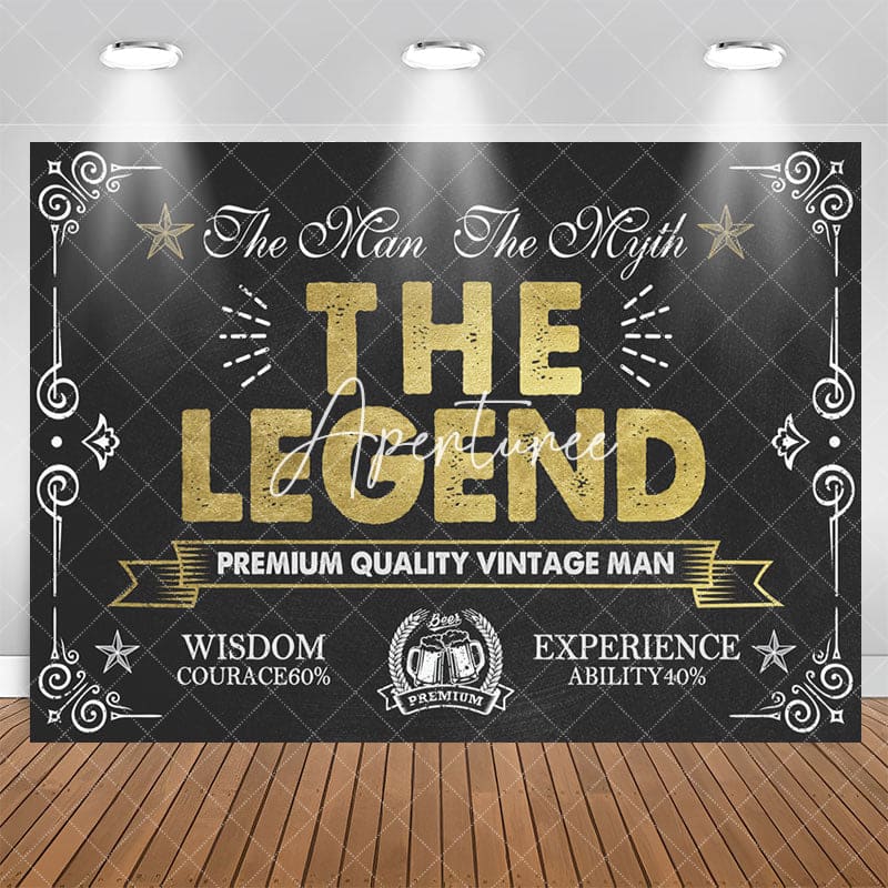 Aperturee - The Legend Vintage Man Europe Classic Birthday Backdrop