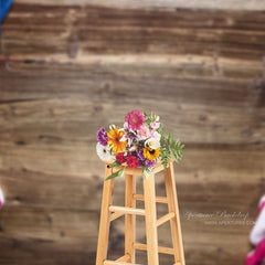 Aperturee - The US Flag Brown Wood Independence Day Backdrop