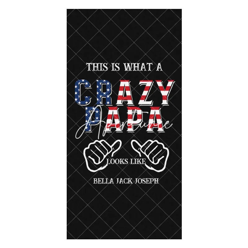Aperturee - This Is What A Crazy Papa Custom Name Beach Towel