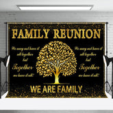 Aperturee - Together Gold Trees Leaves Family Reunion Backdrop