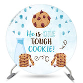 Aperturee Tough Cookie Light Blue Round 1st Birthday Backdrop