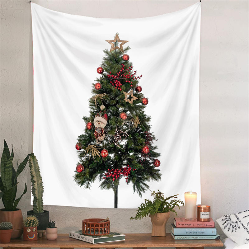 Aperturee - Toy Ball Christmas Tree Wall Tapestry Room Deco