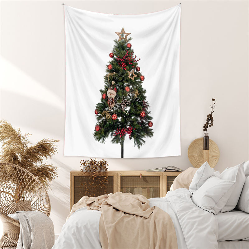 Aperturee - Toy Ball Christmas Tree Wall Tapestry Room Deco