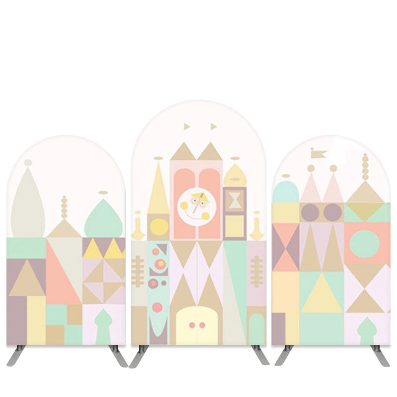 Aperturee Toy Bricks Castle Baby Shower Arch Backdrop Kit