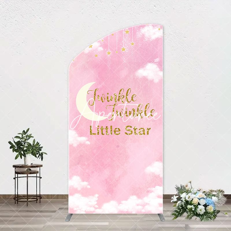 Aperturee - Twinkle Little Star Pink Sky Arch Baby Shower Backdrop