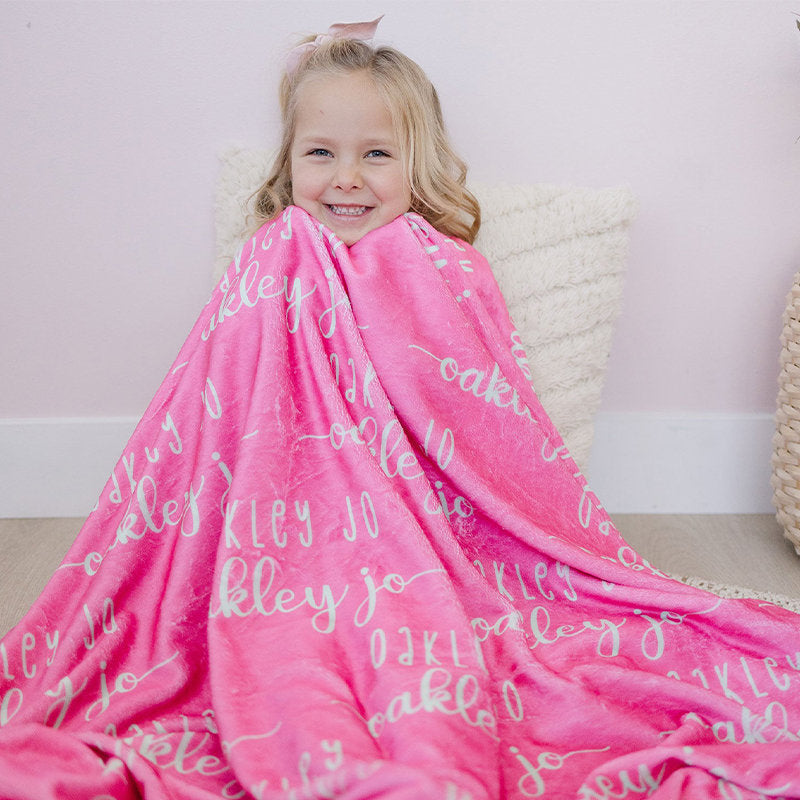 Lofaris Two Fonts Design Customized Name Blanket Kids Gift