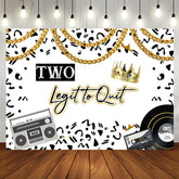 Aperturee - Two Legit To Quit Happy Birthday Backdrop For Boys